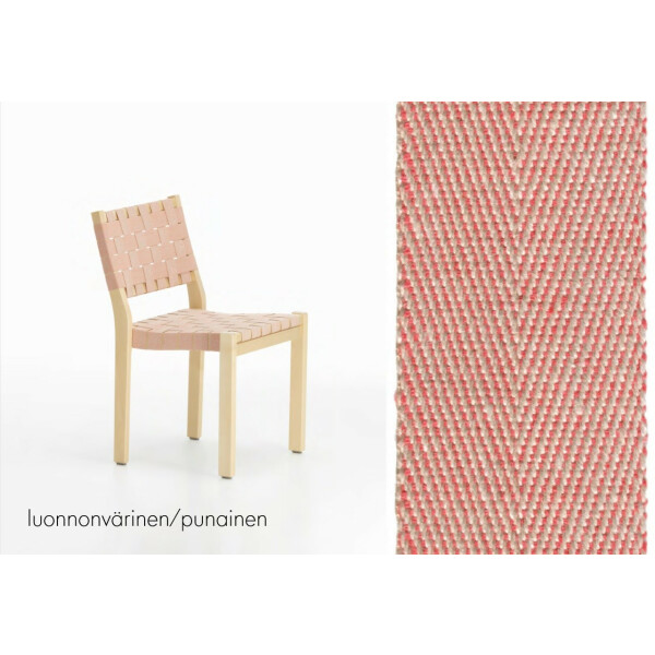 Artek UUSI SATULAVYÖ 50mm pellava luonnonvärinen/punainen kuva