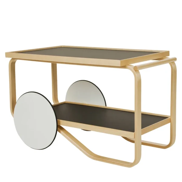 Artek Tea Trolley 901 black linoleum  kuva