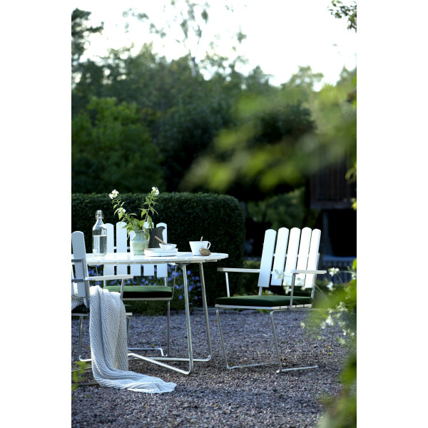 Grythyttan Stålmöbler pöytä 9A 120 valkoinen/kuumasinkitty kuva