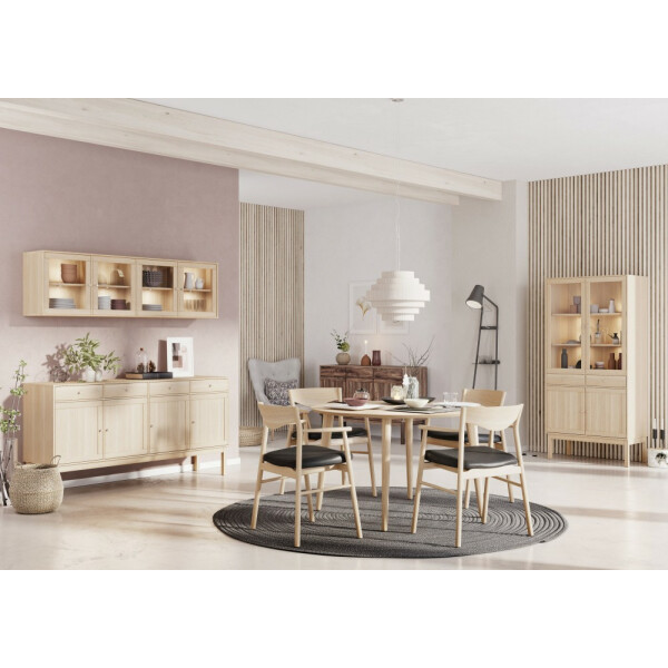 Casø furniture MAGRETHE tuoli valkotammi/musta nahka image