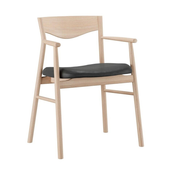Caso furniture MAGRETHE tuoli valkotammimusta nahka v4 image
