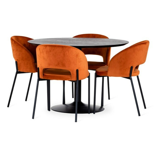 Torkelson MILES ruokapöytä Ø110cm musta saarni/musta kuva