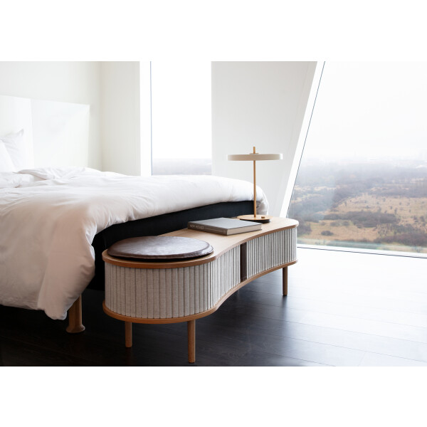 UMAGE Audacious tv bench oak sterling Asteria table pearl white image