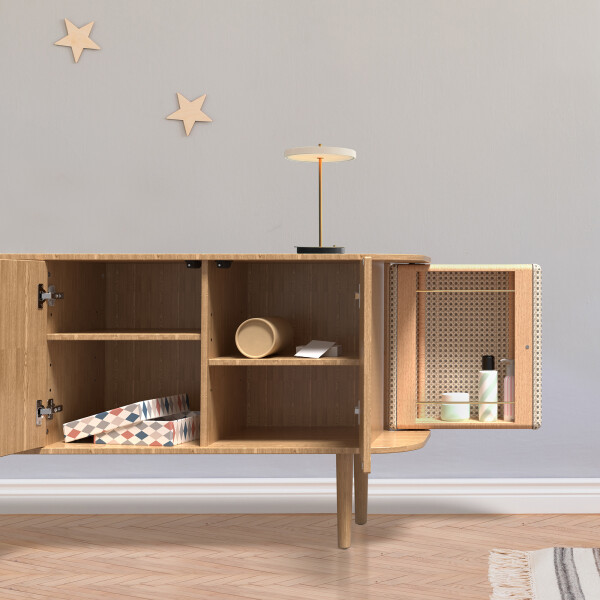 UMAGE Treasures senkki 3 door oak venetian cane tammi rottinki 4 kuva