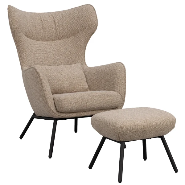270040 b sb a Calvert loungechair w footstool mediumbeige black kuva