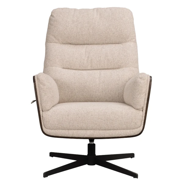 270054 b sb a Broderick swiveltilt loungechair lightbeige dark oak kuva