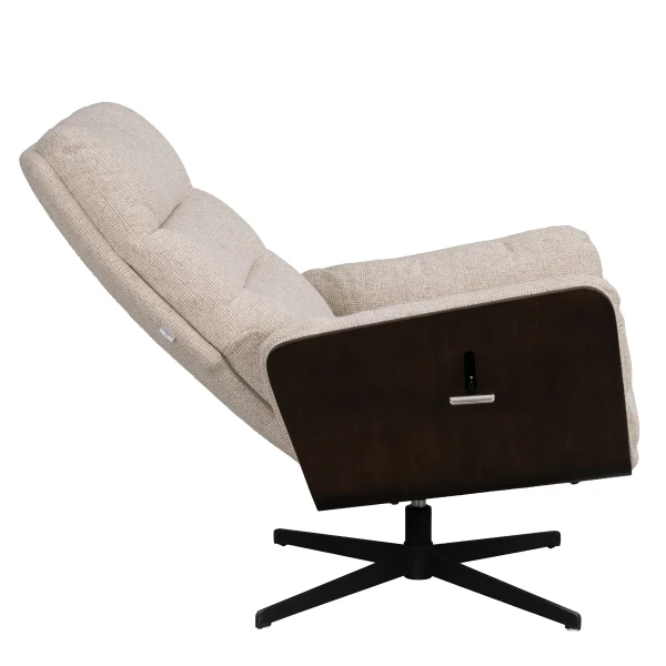 270054 b sb d Broderick swiveltilt loungechair lightbeige dark oak kuva