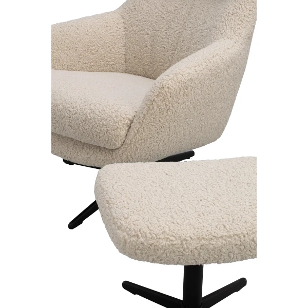 270060 b db DET1 Kersey swiveltilt loungechair lightbeige sheep look darkbrown kuva