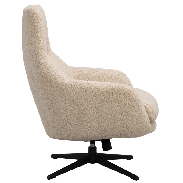 270060 b sb c Kersey swiveltilt loungechair lightbeige sheep look darkbrown kuva