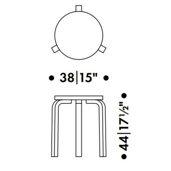 Artek 60 jakkara musta kuva