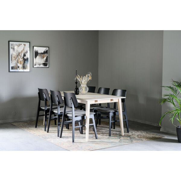 Rowico NAGANO tuoli musta-vaaleanharmaa kuva