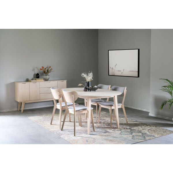 Rowico FILIPPA ruokapöytä Ø120/165cm valkopigmentoitu tammi image