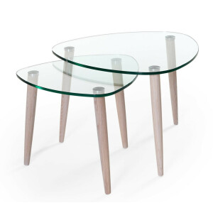 Birger CLEAR 55+70 glas-soffbord vit-ek image