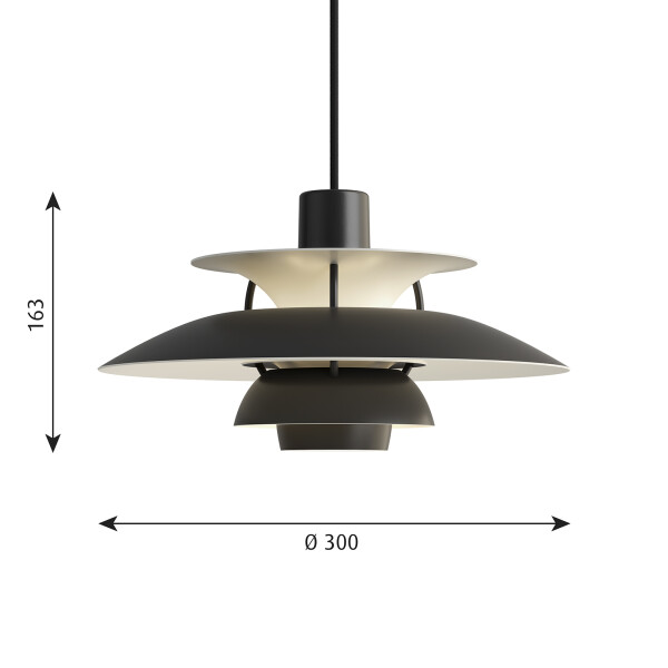 Louis Poulsen PH 5 Mini Monochrome musta mitat image