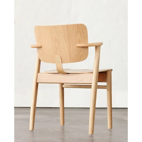 Domus Chair birch  and black leather upholstery back and front 2 master kuva