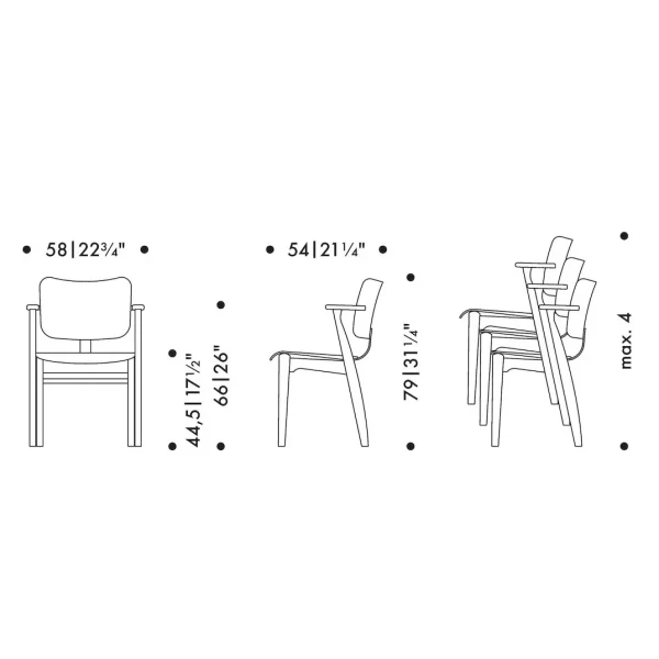 Artek Domus Chair cm inch kuva
