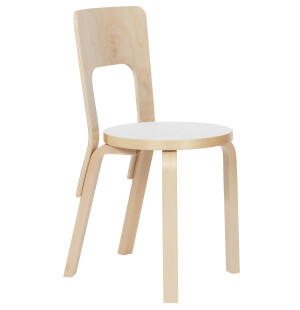 Artek STOL 66, björk/vit laminat image
