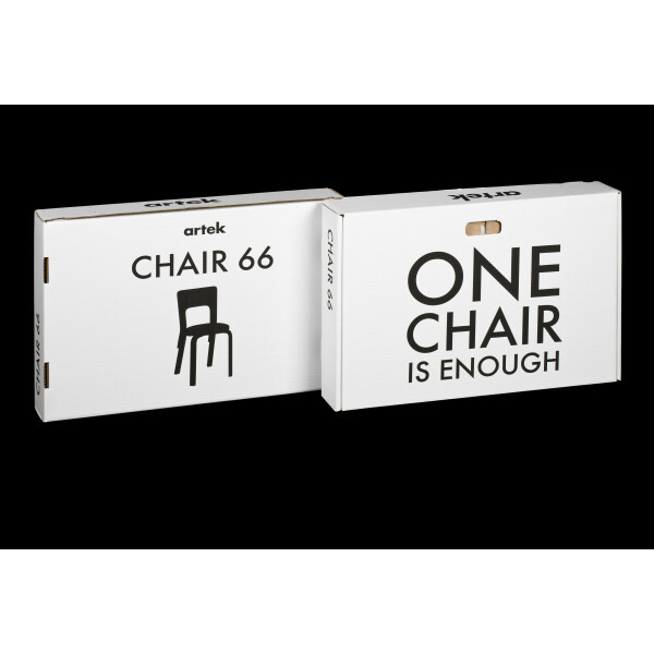 Artek 66 tuoli koivu/musta linoleumi image