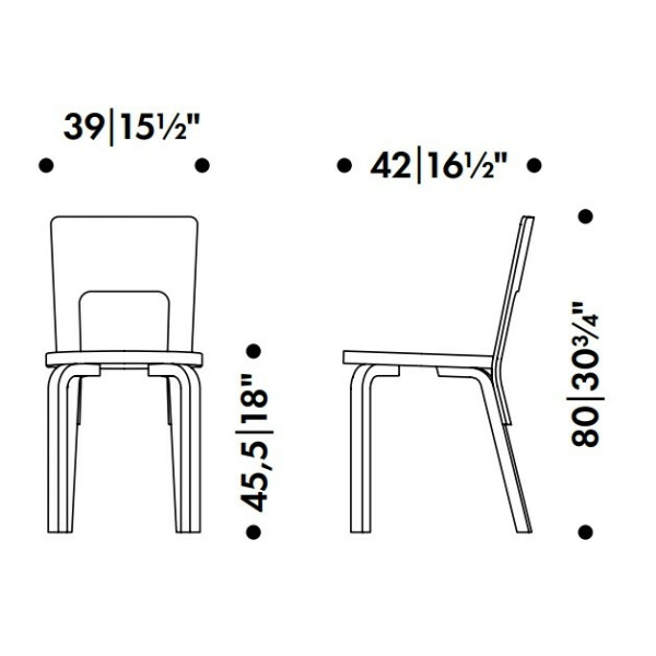 Artek 66 tuoli maalattu musta image