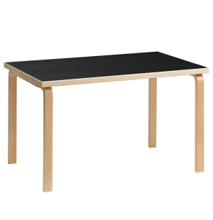 Artek BORD 81B 120x75 cm, björk/svart linoleum image