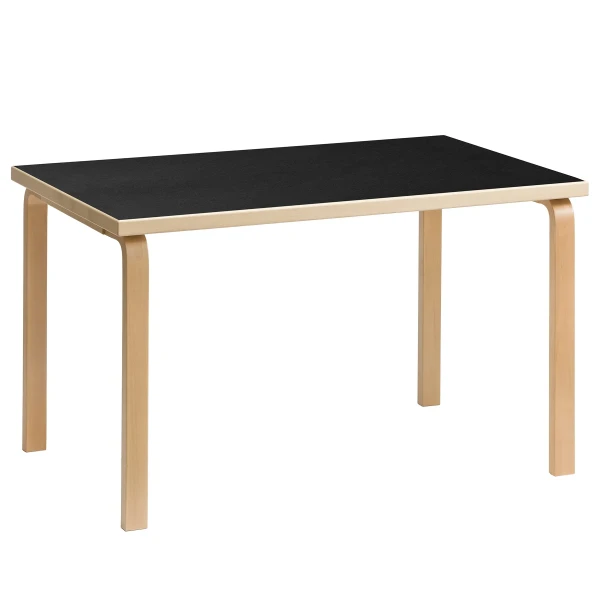Aalto table rectangular 81B clear lacquer top black linoleum master kuva