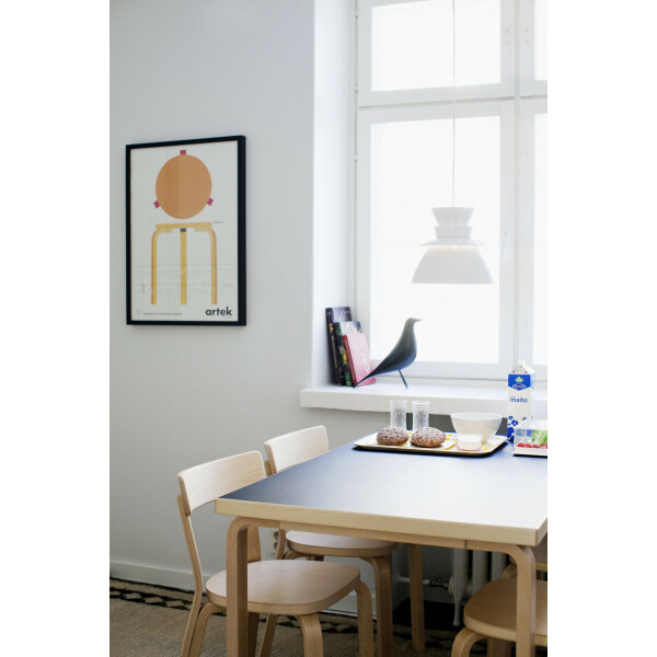 Artek 81B pöytä 120x75cm koivu/musta linoleumi kuva