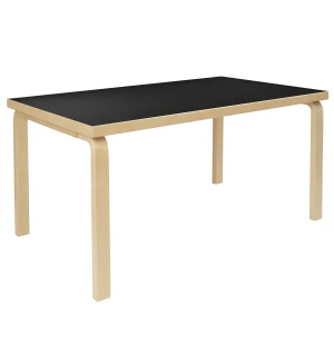 Artek PÖYTÄ 82A 150x85 cm, koivu/musta linoleumi kuva