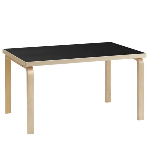 Artek BORD 82B 135x85 cm, björk/svart linoleum image