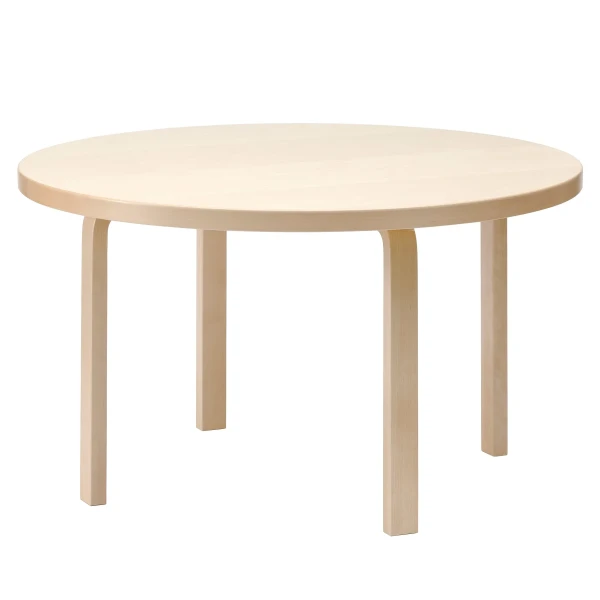 Aalto table round 91 clear lacquer kuva