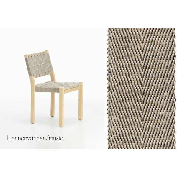 Artek 611 tuoli koivu/satulavyö luonnonvärinen/musta kuva