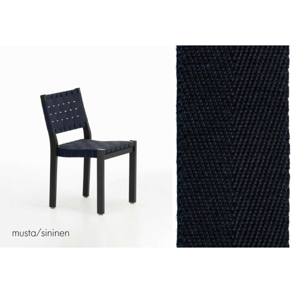 Artek 611 tuoli musta/satulavyö musta/sininen kuva
