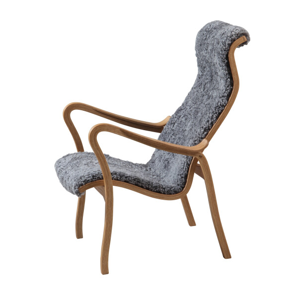 Mukava nojatuoli Bröderna Anderssons TORPAREN nojatuoli öljytty tammi/lampaanvilla harmaa image