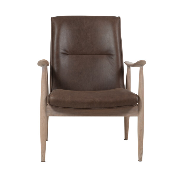 LEGEND nojatuoli valkopigmentoitu tammi/nahka vintage ruskea kuva