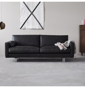 Interface BLUES LS 213 3-soffa läder moderno svart image