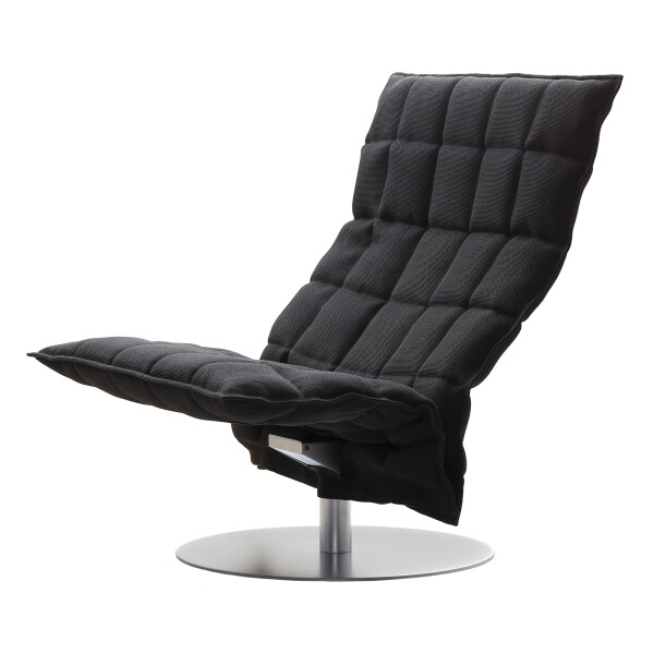 Woodnotes k tuoli leveä pyörivä Sand musta kuva