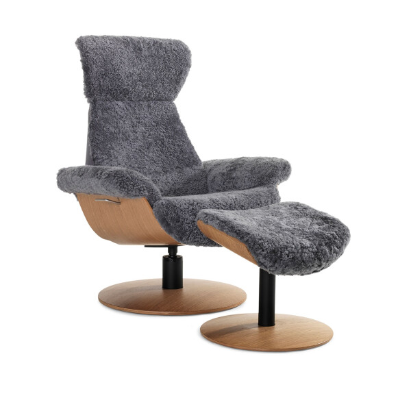 BD-Möbel MIKA nojatuoli + rahi lammaskarva harmaa kuva