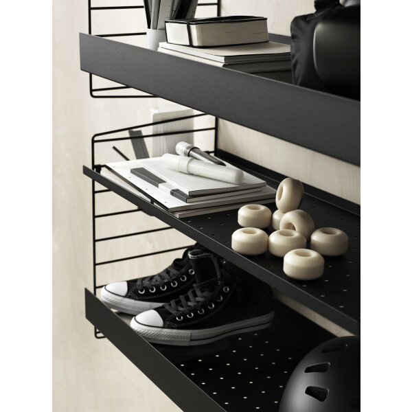 inspiration string system black metalshelf closeup image