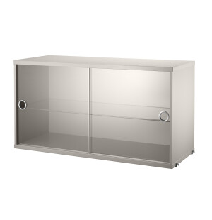 String SYSTEM vitriinikaappi 78x30 beige kuva