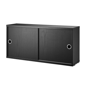 String SYSTEM skåp 78x20 svartbetsad ask image