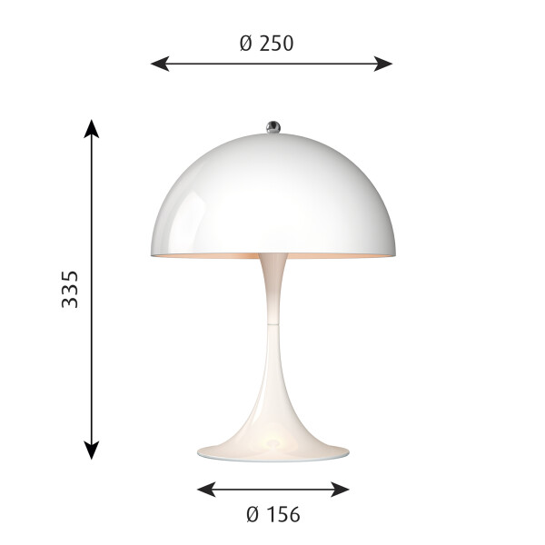 Panthella Mini pöytävalaisin valkoinen Louis Poulsen koko image