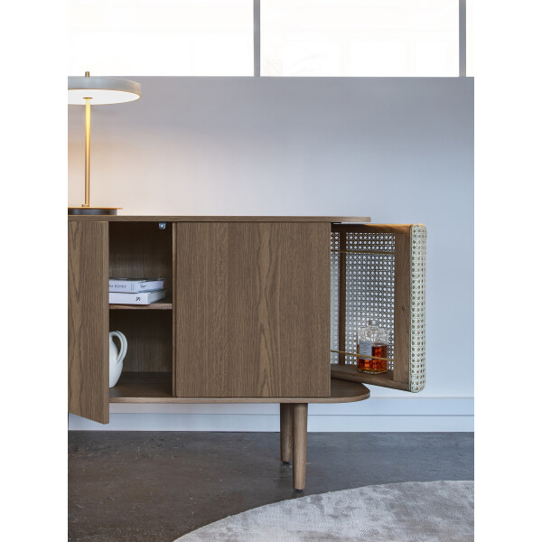 UMAGE Treasures senkki 3 door dark oak venetian cane tumma tammi rottinki 4 kuva