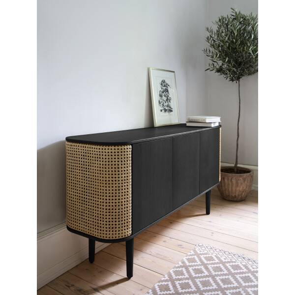 UMAGE Treasures senkki 3 door black oak venetian cane musta rottinki 3 image