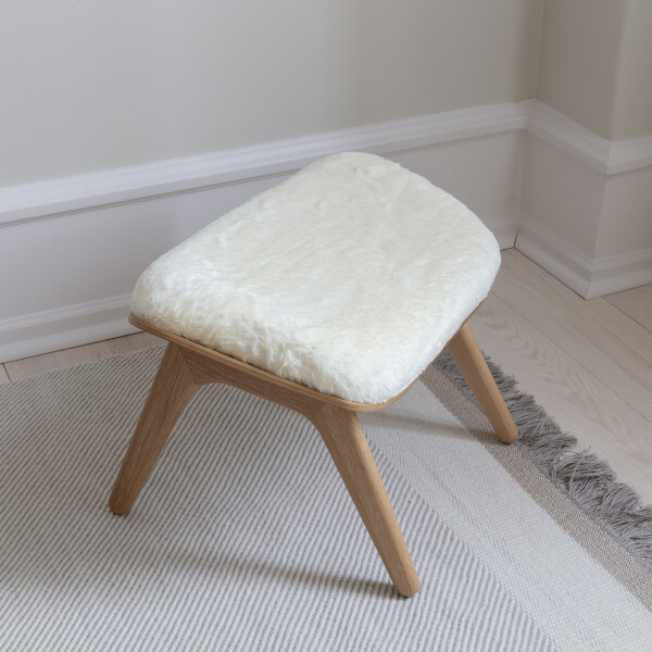 UMAGE The Reader ottoman oak teddy white 2 image