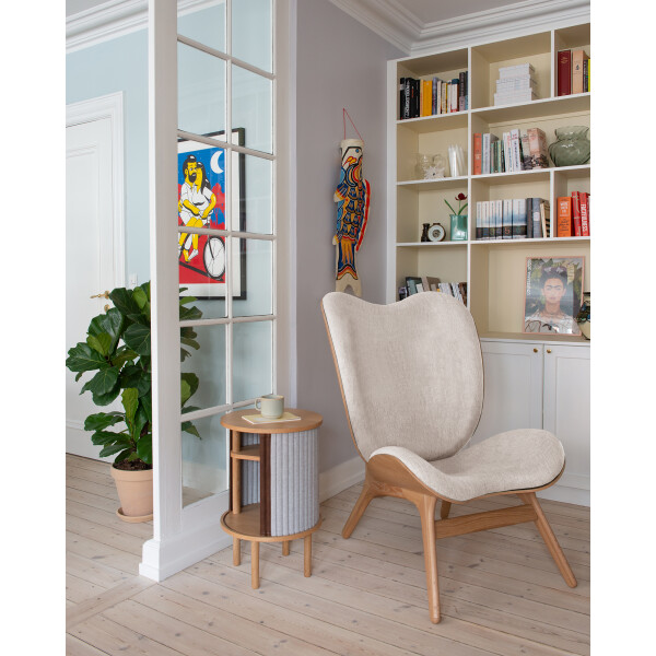 UMAGE A Conversation Piece tall white sands Audacious side table oak sterling image