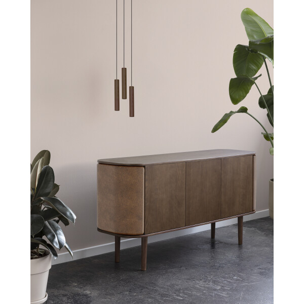 UMAGE Treasures 3-door dark oak leather hazelnut image