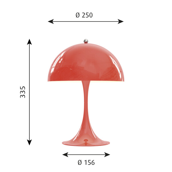 Panthella Mini Table Coral size kuva
