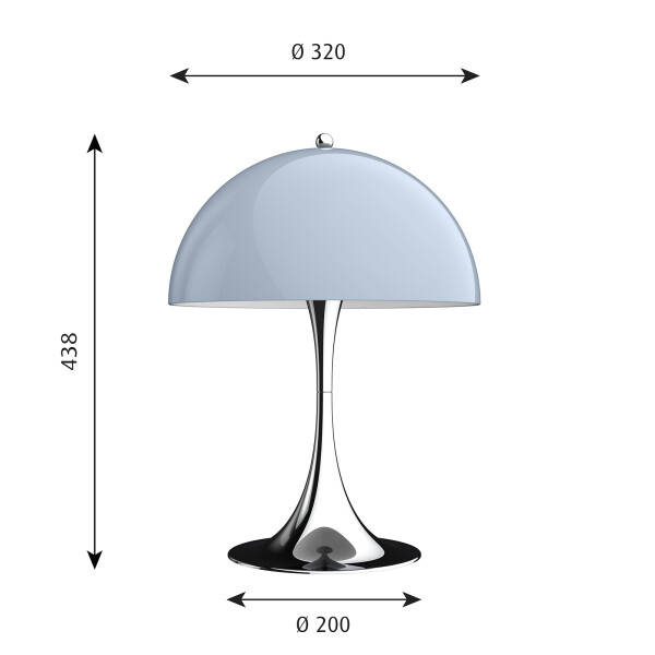 Panthella 320 Table Grey opal size image