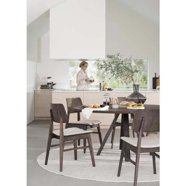 Carradale round table brown oak Nagano chair 1 image