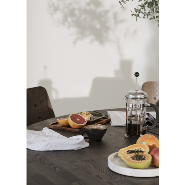 Carradale round table brown oak Nagano chair detail image