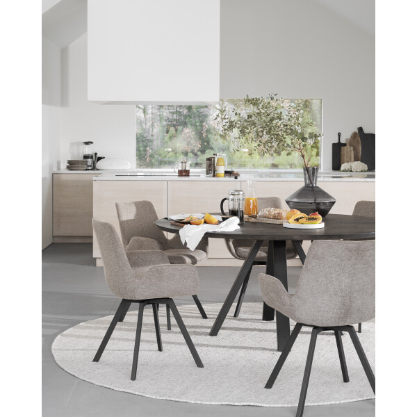 Carradale round table brown oak Norwell chair image